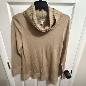 Women's Tan Cowl Neck Sweater